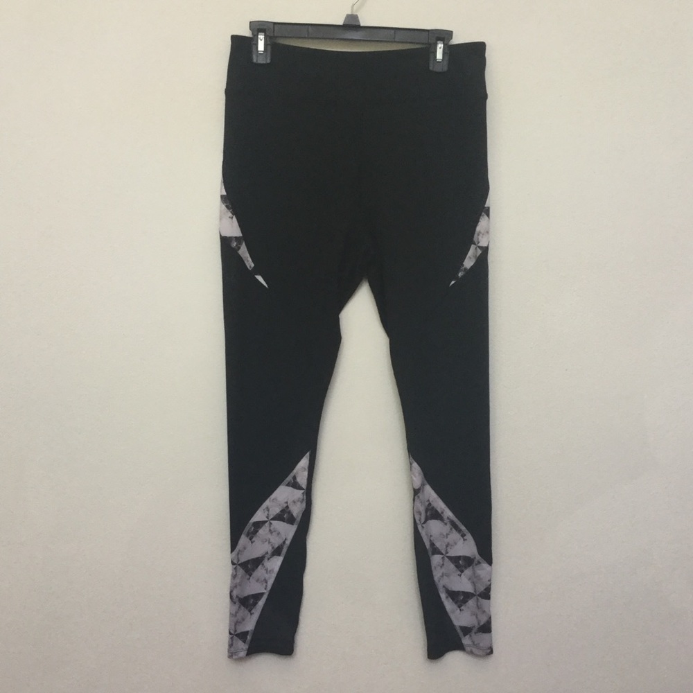 So Yoga High Rise Legging Black, White, Mesh Panels Size Large Lounge Comfy